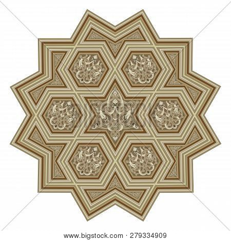 Traditional Kalamkari Ornamental Floral Paisley Design. Ornament Background. You Can Use This Patter