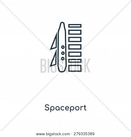 Spaceport Icon In Trendy Design Style. Spaceport Icon Isolated On White Background. Spaceport Vector