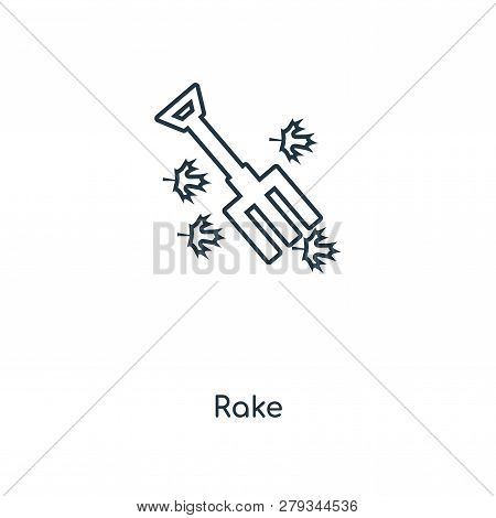 Rake Icon In Trendy Design Style. Rake Icon Isolated On White Background. Rake Vector Icon Simple An