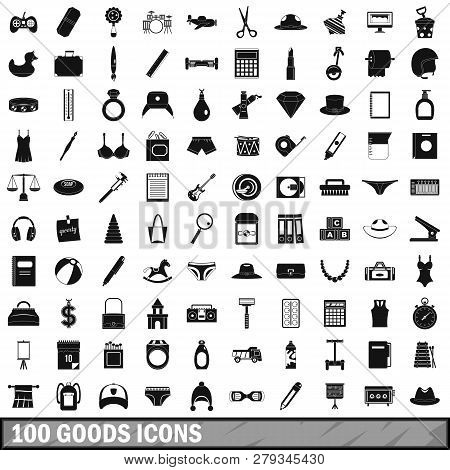 100 Goods Icons Set In Simple Style For Any Design Illustration