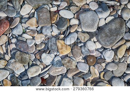 Pattern Gray Color Background With Colorful Stones