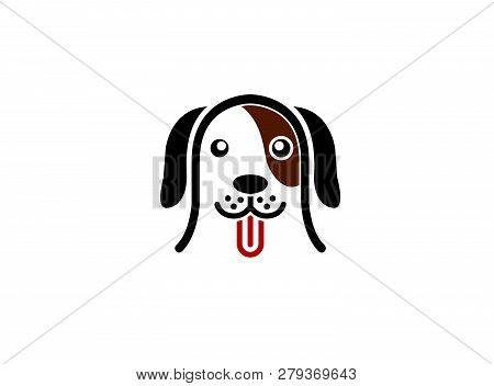 Smiley And Happy Dog Open Mouth And Show Tongue Out