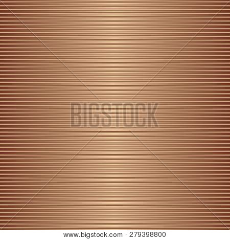 Shiny Bronze Gradient Metal Seamless Striped Pattern. Vector Eps 8