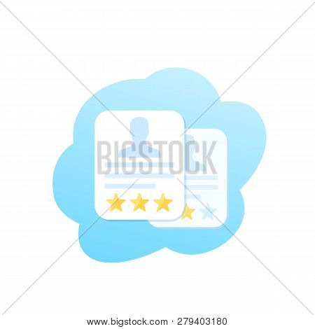 Employee Review, Evaluation Icon, Eps 10 File, Easy To Edit