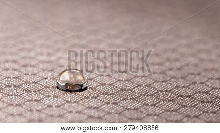 Water Droplets On Moisture Resistant Fabric Close Up