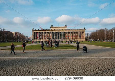 Berlin, Germany - January 2019 : The Front Facade Of The „altes Museum