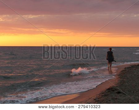 A Walk Near Sea Cost In Noi Poroi, Greece