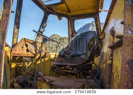 An Abandoned Loader In The Eastfjords Of Iceland.