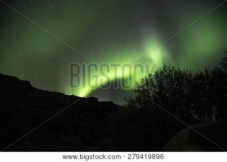 The Aurora Borealis, Shot At A Campground In Northern Iceland