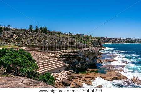 Waverley Seaside Cemetery At The Top Of The Cliffs At Bronte In Sydney Nsw Australia