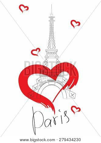 Vector Illustration Of Paris Eiffel Tower Icon.