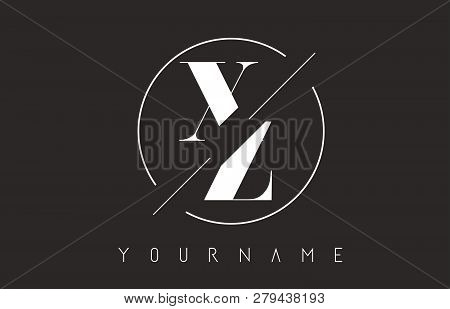 Xz Letter Logo With Cutted And Intersected Design And Round Frame Vector Illustration