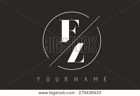 Fz Letter Logo With Cutted And Intersected Design And Round Frame Vector Illustration