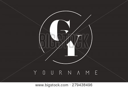 Gy Letter Logo With Cutted And Intersected Design And Round Frame Vector Illustration