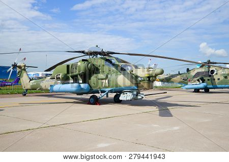 Zhukovsky, Russia - July 20, 2017: Russian Helicopter Mi-28n 