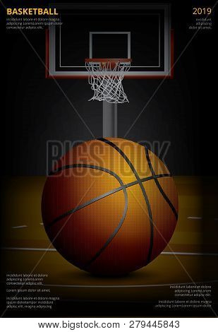 Basketball Poster Design Template Advertising Vector Illustration