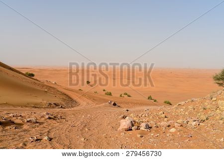 Pink Rock, Sharjah Desert Area, One Of The Most Visited Places For Off-roading, Dune Bashing And Adv