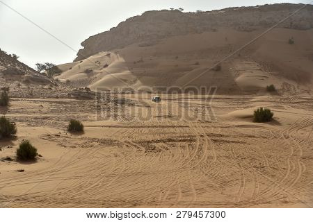 Pink Rock, Sharjah Desert Area, One Of The Most Visited Places For Off-roading, Dune Bashing And Adv