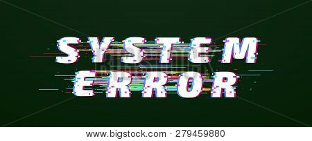 Glitch Font. System Error Digital Distorted Glitched Text Vector