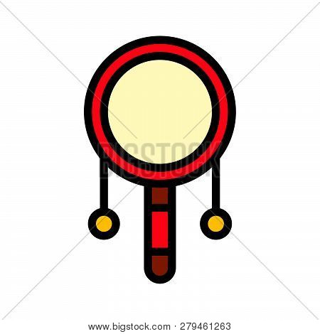 Pellet Drum Vector, Chinese Lunar New Year Filled Outline Style Icon