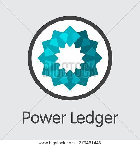 Powr - Power Ledger. The Logo Of Money Or Market Emblem.