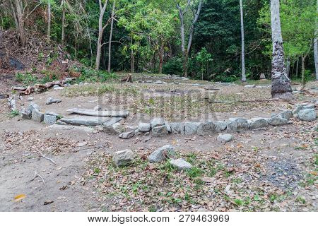 Remnants Of A House Of Indigenous Kogi People In Tayrona National Park, Colombia