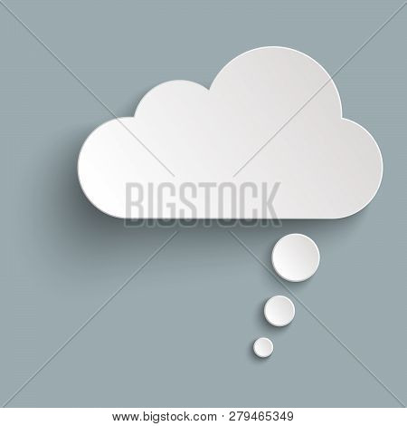 Illustration Of Thought Bubble With Shadow Looking Like Sticker