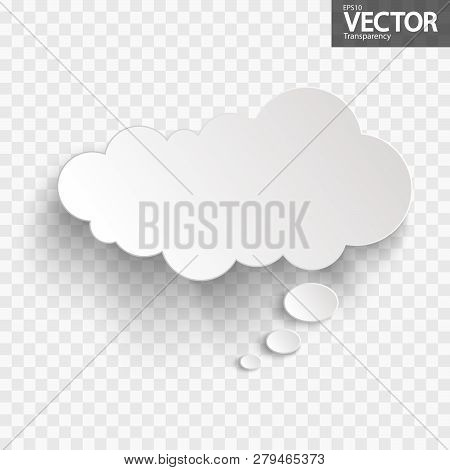 Illustration Of Thought Bubble With Shadow Looking Like Sticker With Transparency In Vector File