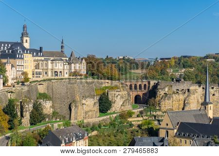 Luxembourg City, Capital Of Grand Duchy Of Luxembourg, View Of Old Town