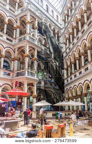 Medellin, Colombia - September 1, 2015: Shopping Mall Called Centro Comercial Palacio Nacional. Loca