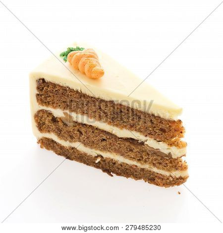 Image Of Carrot Cakes Isolated On White Background