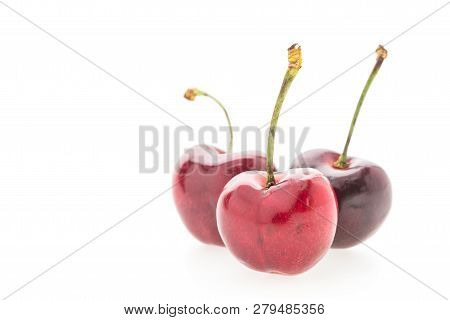 Image Of Cherry Fruit Isolated On White Background