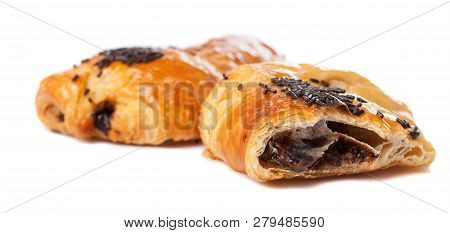 Chocolate Croissant Isolated On A White Background