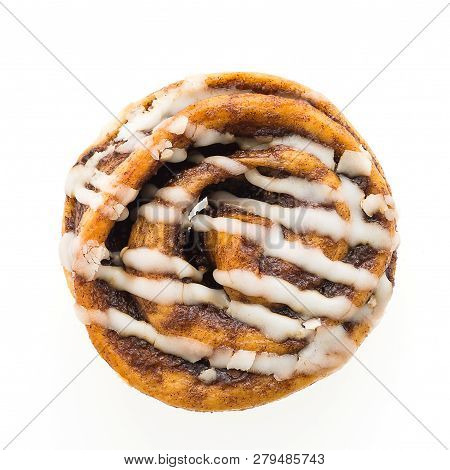 Image Of Cinnamon Roll Isolated On White Background