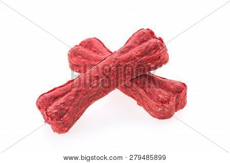 Colorful Dog Bones Food Isolated On White Background