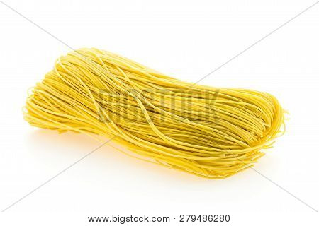 Dry Chinese Noodles Isolated On White Background