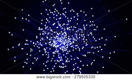 Abstract Speed Background. Centric Motion Of Star Trails. 3d Rendering. Starburst Dynamic Lines Or R