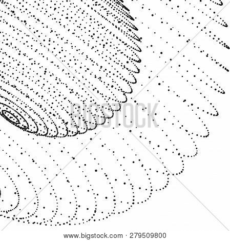 Abstract 3d Sphere Made Of Points. Futuristic Technology Style. Sphere Particles. Background Vector.