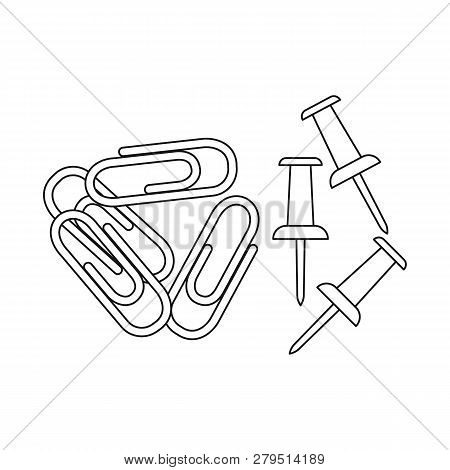 Isolated Object Of Office And Supply Logo. Set Of Office And School Vector Icon For Stock.