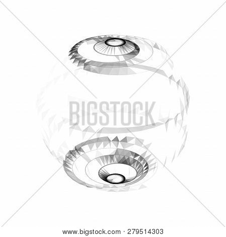 Abstract 3d Sphere Made Of Points. Futuristic Technology Style. Background Vector. Plexus Effect. Ve