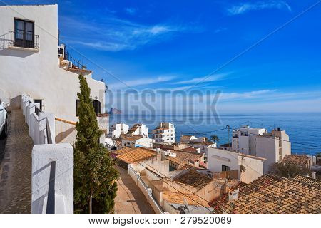 Altea white village skyline in Alicante at Mediterranean Spain
