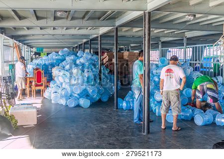 Amazon, Brazil - June 23, 2015: Cargo Deck Of The Boat Diamante Which Plies River Amazon Between Tab