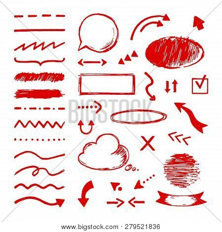 Highlight Doodle. Select Arrow Marker Icons. Selection And Pointer Drawing Circle Frames Scribble Un