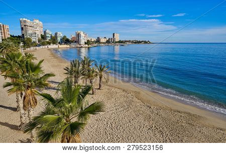 Albufereta beach of Alicante in Costa Blanca of Spain