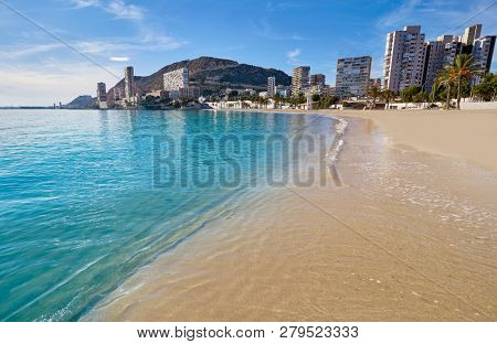 Albufereta beach of Alicante in Costa Blanca of Spain