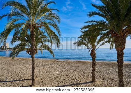 Albufereta beach of Alicante in Costa Blanca of Spain