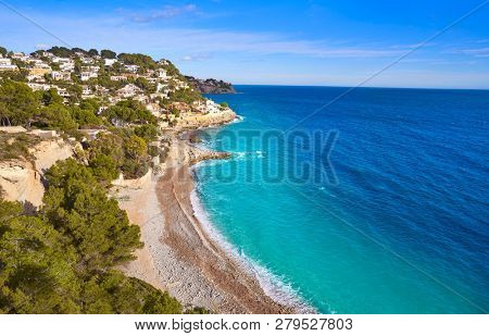 Benissa cala Baladrar beach aerial from Alicante also Benisa in Spain