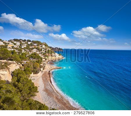 Benissa cala Baladrar beach aerial from Alicante also Benisa in Spain