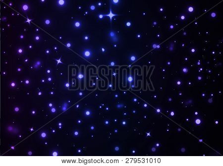 Vector Space Background With Shiny Stars. Dark Pattern With Glitter
