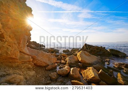 Campello of Alicante Cala Coveta Fuma beach in Spain at Costa Blanca